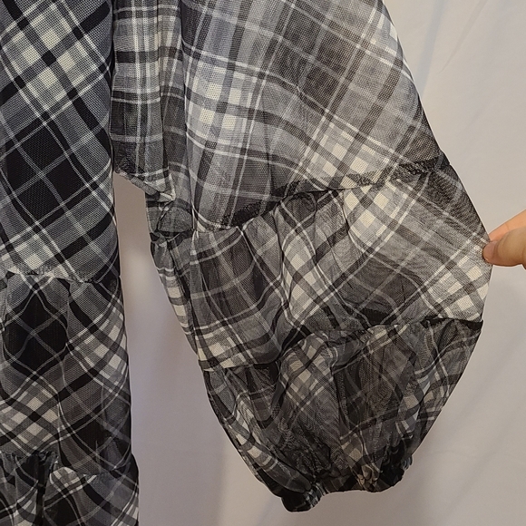 Terra & Sky Plaid Sheer Top - Picture 6 of 10